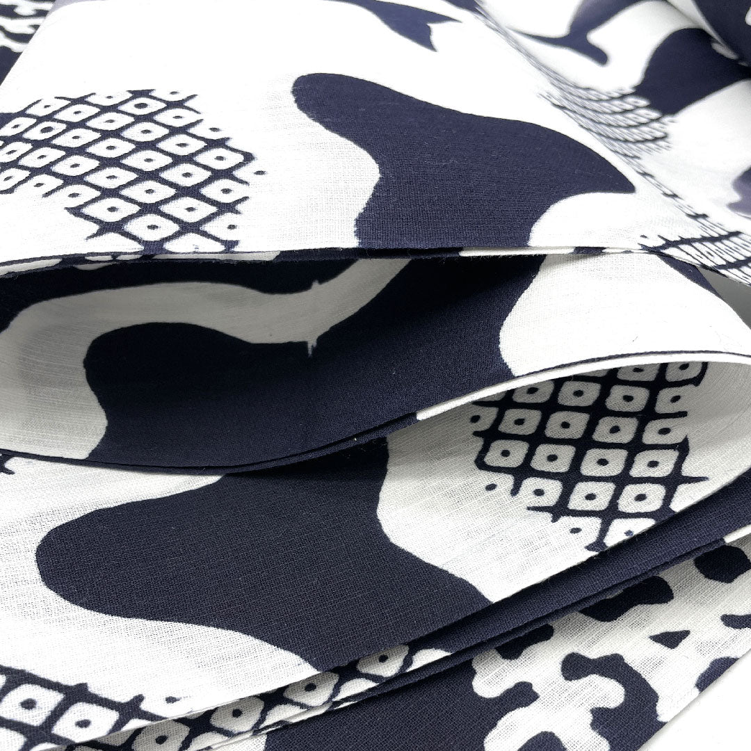 (新品)浴衣 CalenBlosso イルカ模様 反物 木綿 NEWランク 紺系 1118000391118