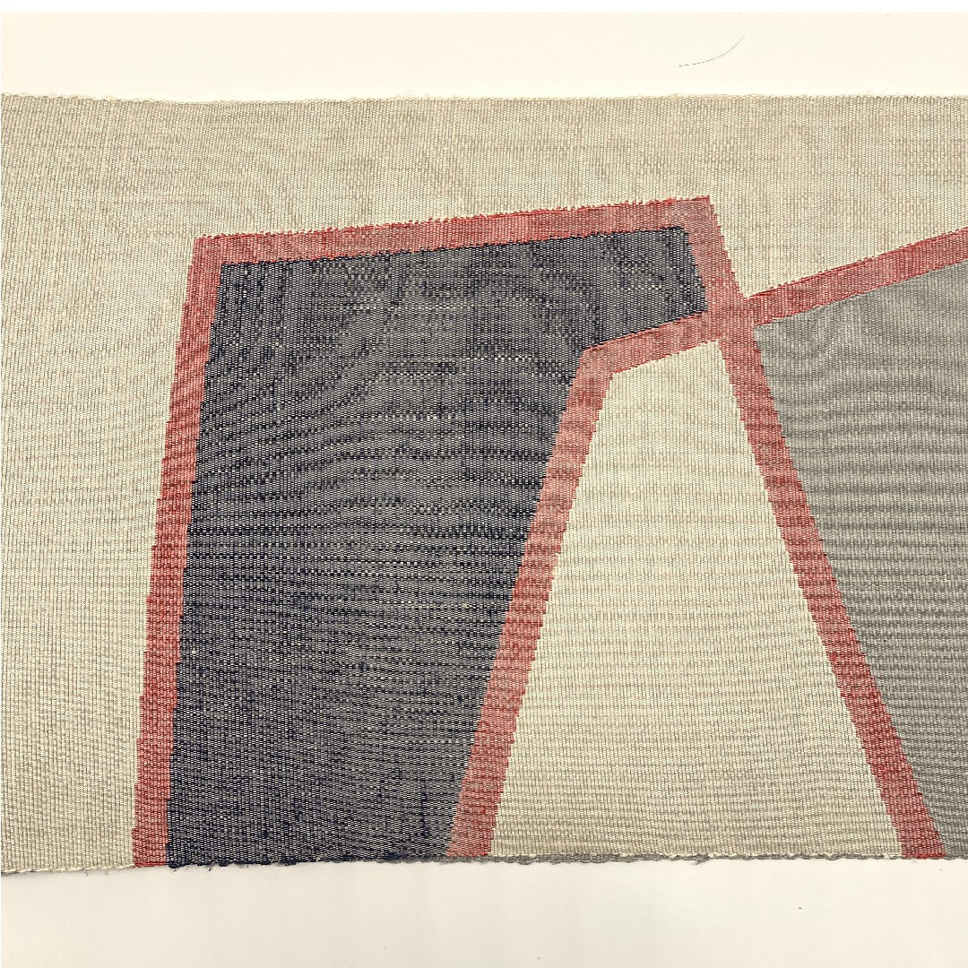 名古屋帯 手織り紬 抽象模様 帯丈377cm 正絹 Sランク ポイント柄 カジュアル グレー系 1124000292322 松葉仕立て