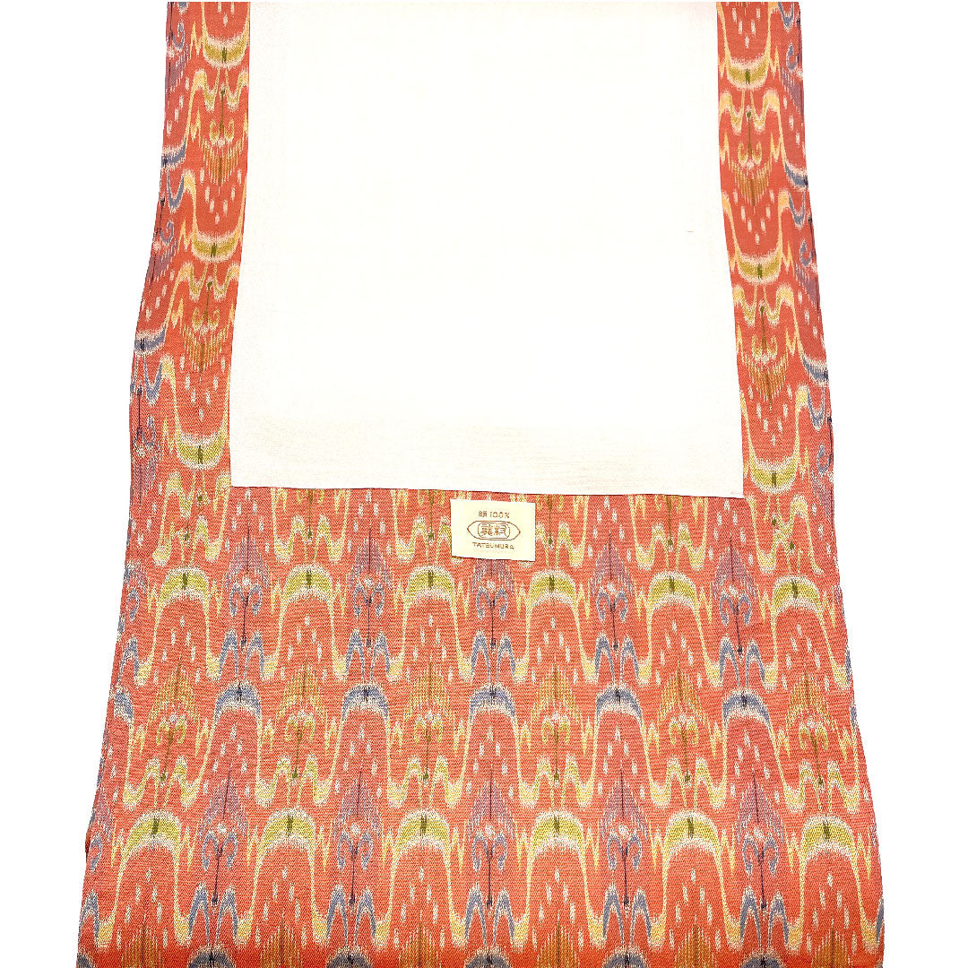 名古屋帯 龍村美術織物 七曜太子 比翼仕立て 帯丈361cm 正絹 Sランク 全通 セミフォーマル 朱系 1124000392316 開き仕立て