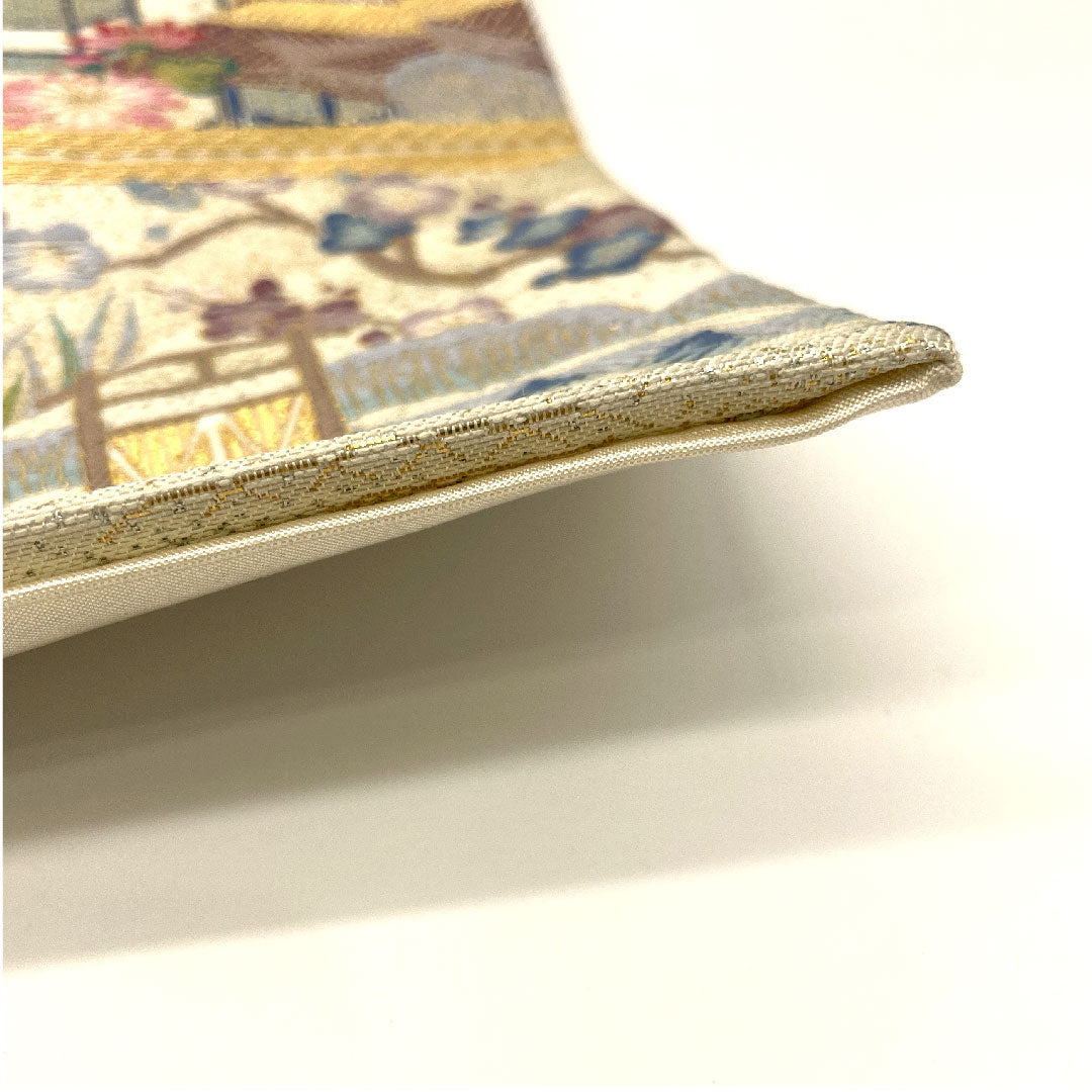 袋帯 茶屋辻 帯丈429cm 正絹 Sランク 六通 フォーマル 白系 1123002262311