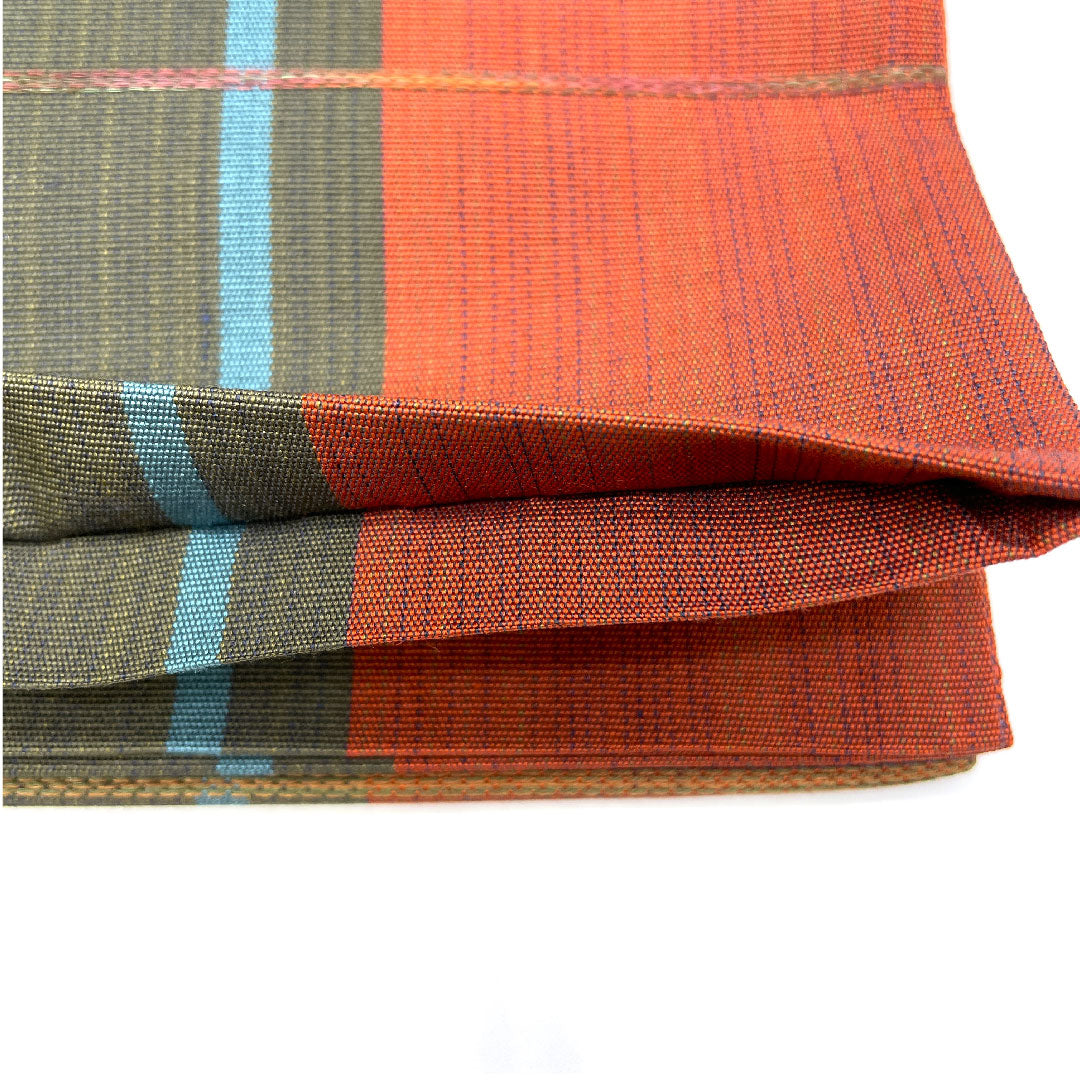 袋帯 縞模様 帯丈444cm 正絹 Sランク 全通 カジュアル グラデーション系 1123001582399