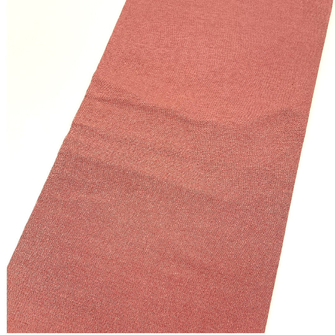 名古屋帯 花唐草 型染 縞 縮緬地 帯丈371cm 正絹 Sランク 全通 カジュアル ピンク系 1124000252313 名古屋仕立て