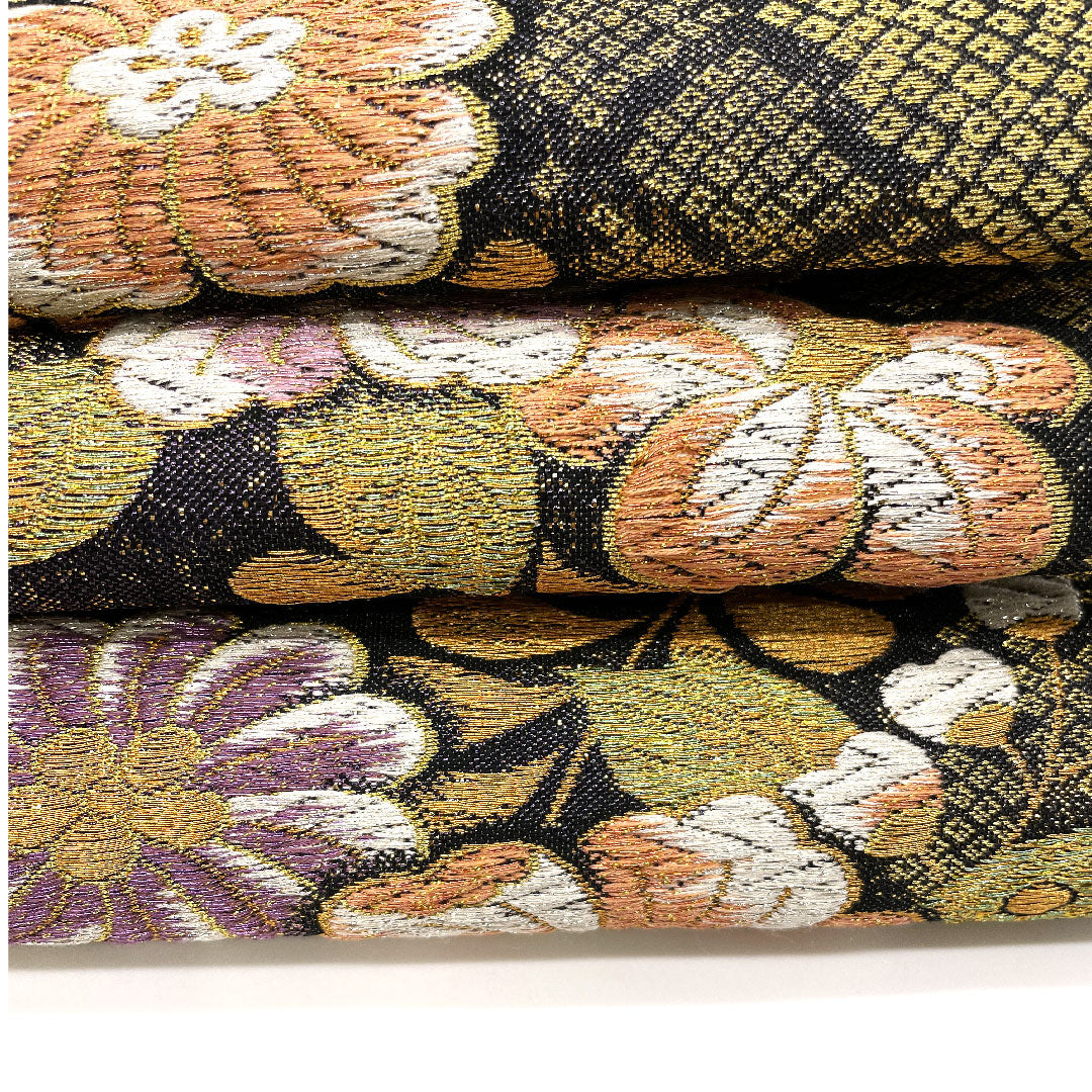 Tsujigahana Fukuro Obi for Furisode, Length 440cm, Pure Silk, S Rank, Six-way, Formal, Purple, 1123001442320