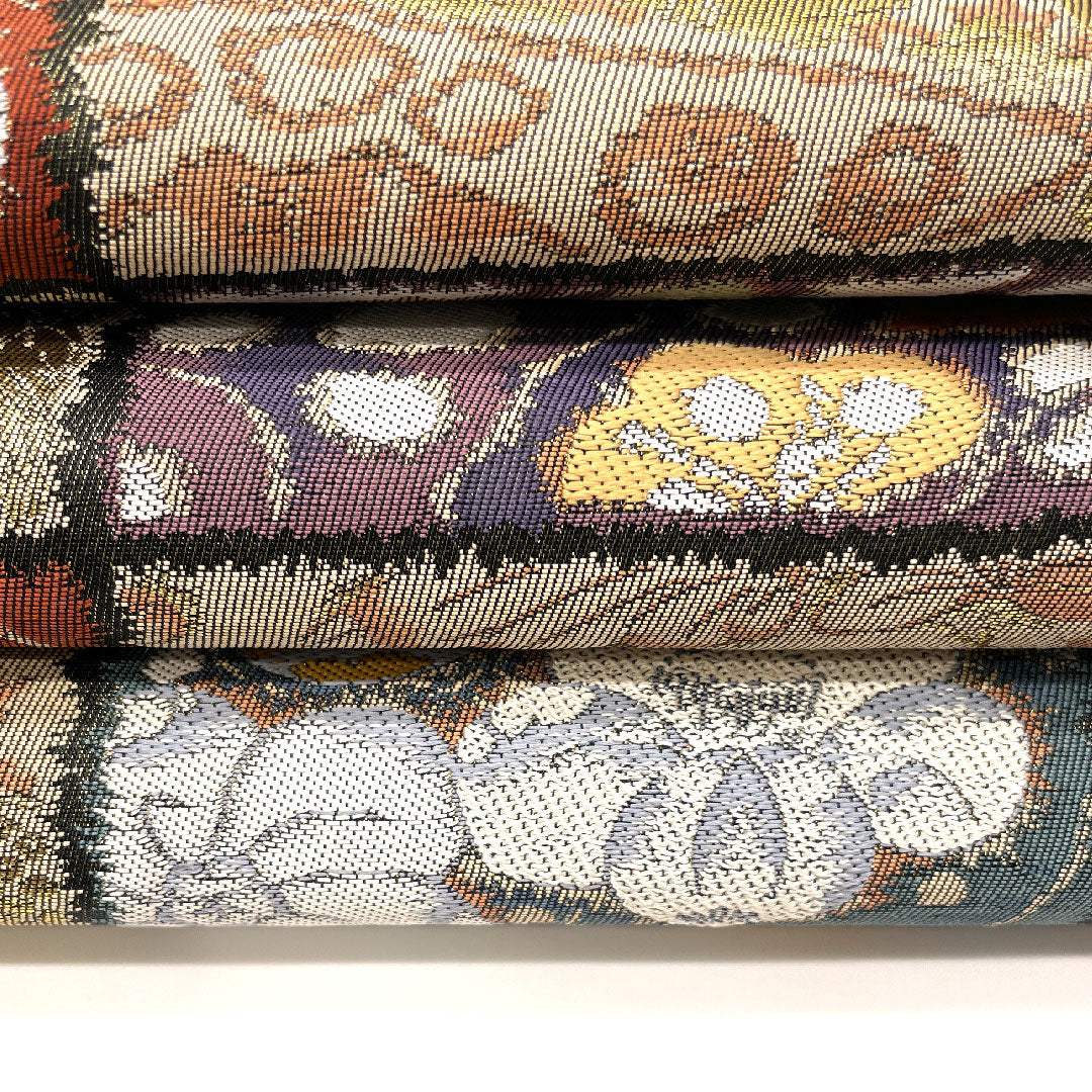 袋帯 辻ヶ花 葵 菱 市松 帯丈422cm 正絹 Sランク 六通 セミフォーマル 金系 1123001532321