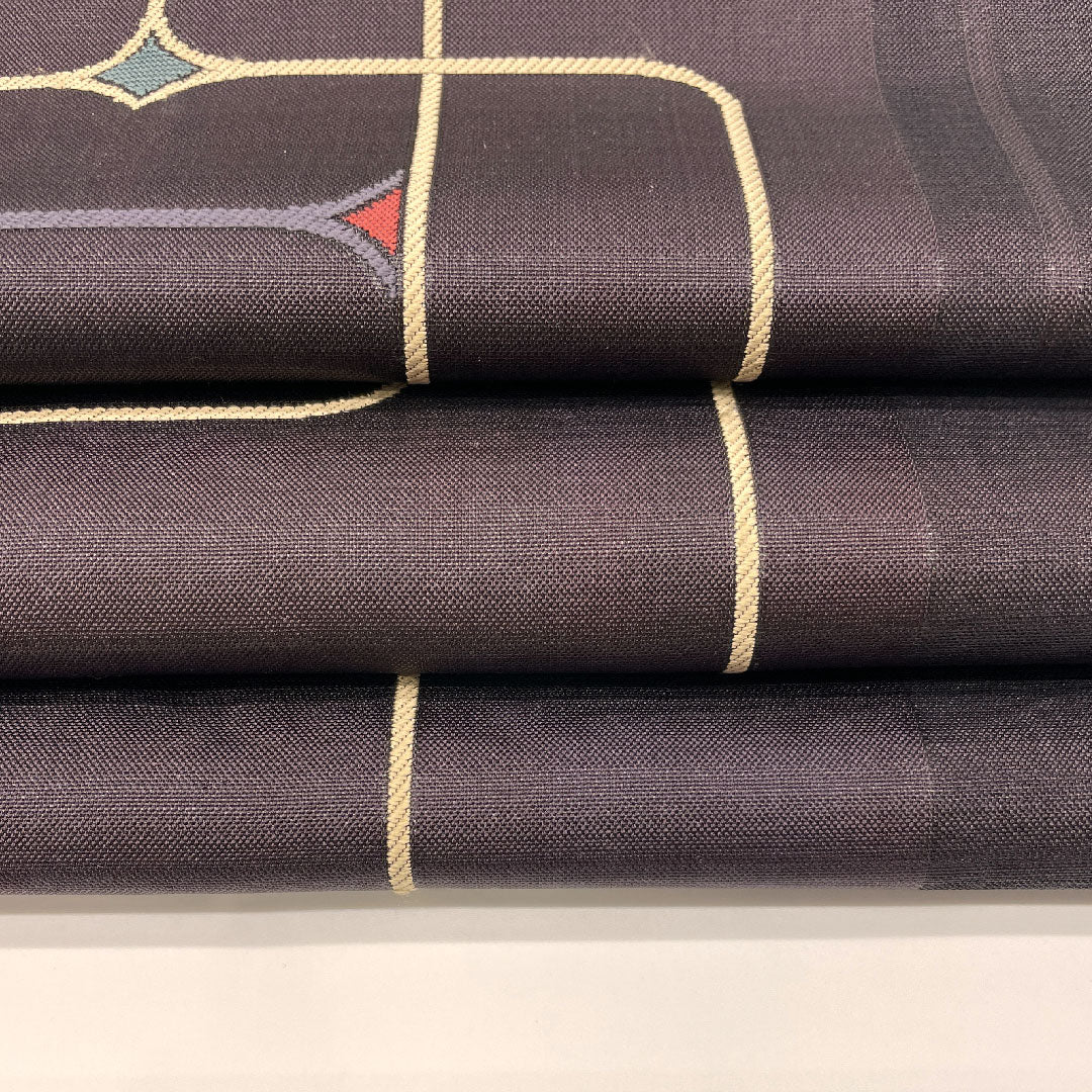 袋帯 抽象模様 帯丈436cm 正絹 Sランク 六通 カジュアル 紫系 1123001482320