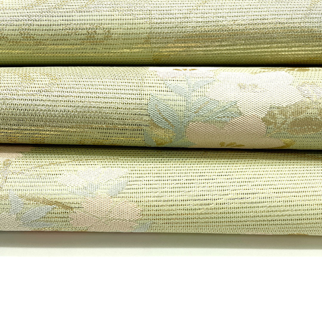 (未仕立)袋帯 西陣まいづる 絽 夏帯 秋草 帯丈442cm 正絹 Sランク 六通 フォーマル 緑系 1123002392319