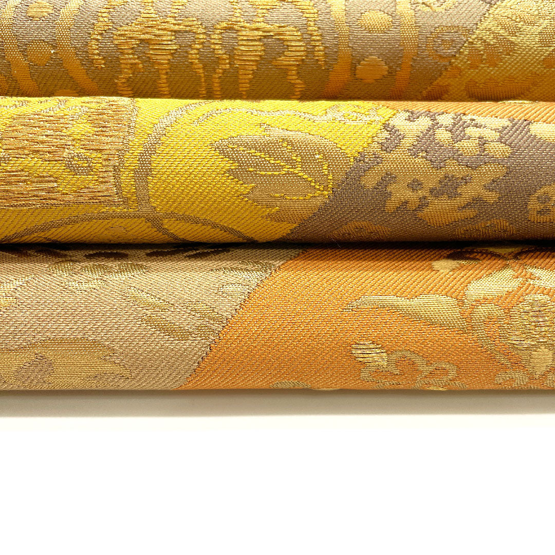 袋帯 変わり亀甲 帯丈443cm 正絹 Aランク 全通 セミフォーマル 茶系 1123002193314