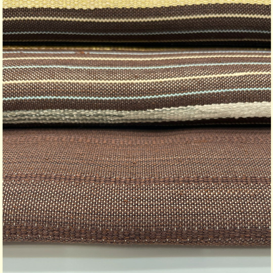 名古屋帯 横段模様 帯丈394cm 正絹 Aランク ポイント柄 カジュアル 茶系 1124000303314 松葉仕立て