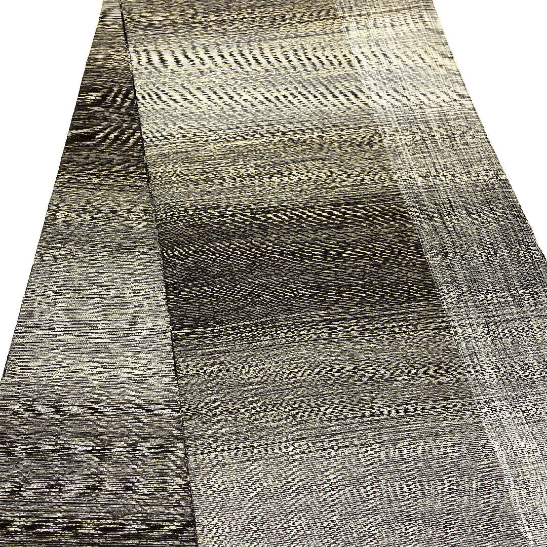 袋帯 本泥染 流水 菖蒲 帯丈442cm 正絹 Sランク 六通 セミフォーマル 黒系 1123001692310