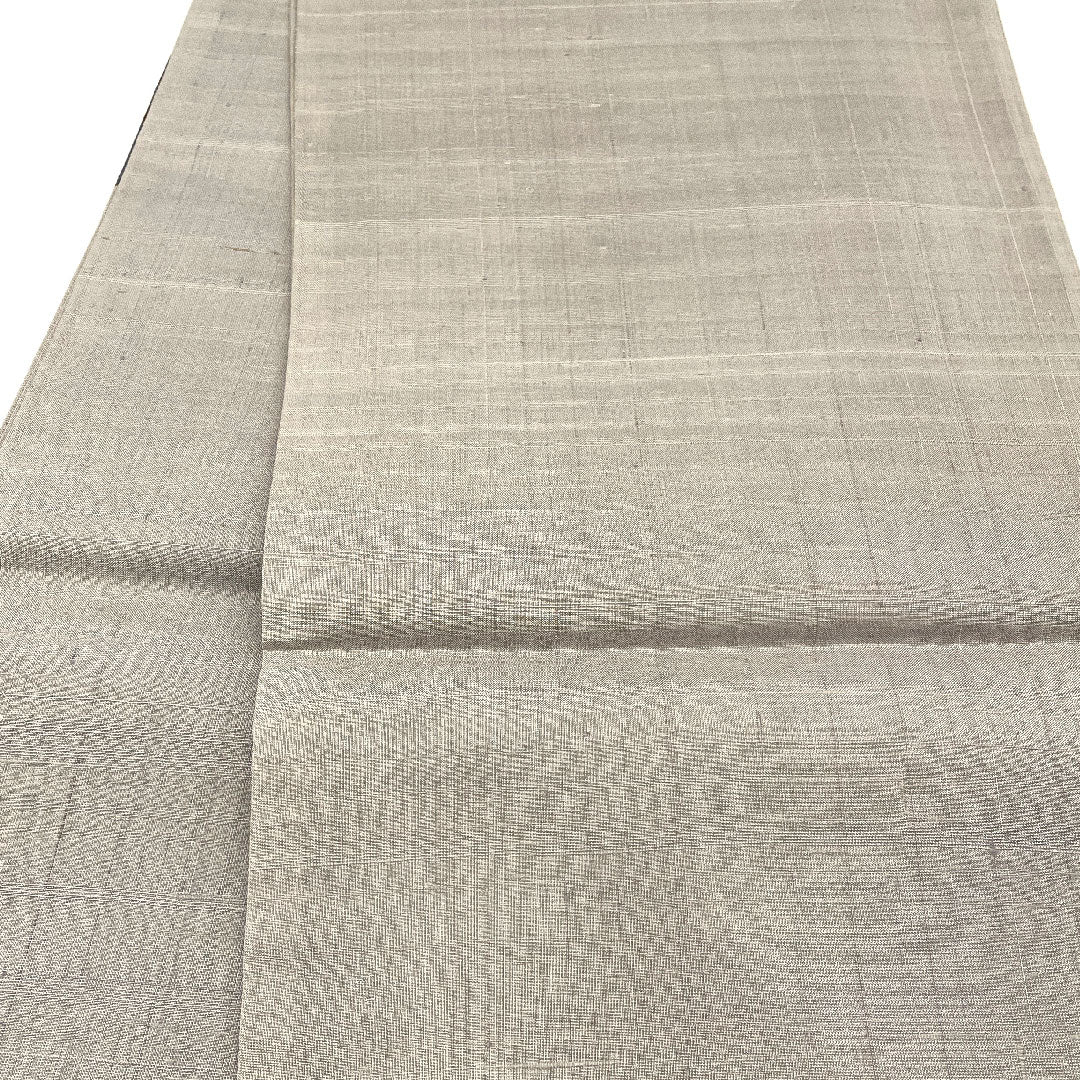 (未仕立)袋帯 未仕立 本まわた 花柄 抽象鳥 帯丈453cm 正絹 Sランク ポイント柄 カジュアル グレー系 1123001712422