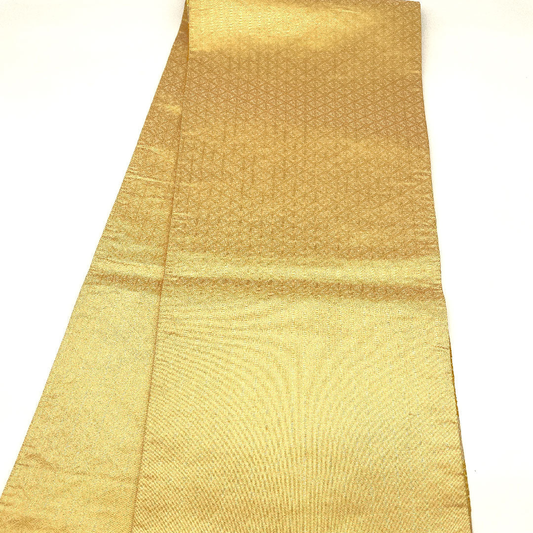 袋帯 菱 立涌 帯丈432cm 正絹 Sランク 六通 フォーマル 金系 1123002272321