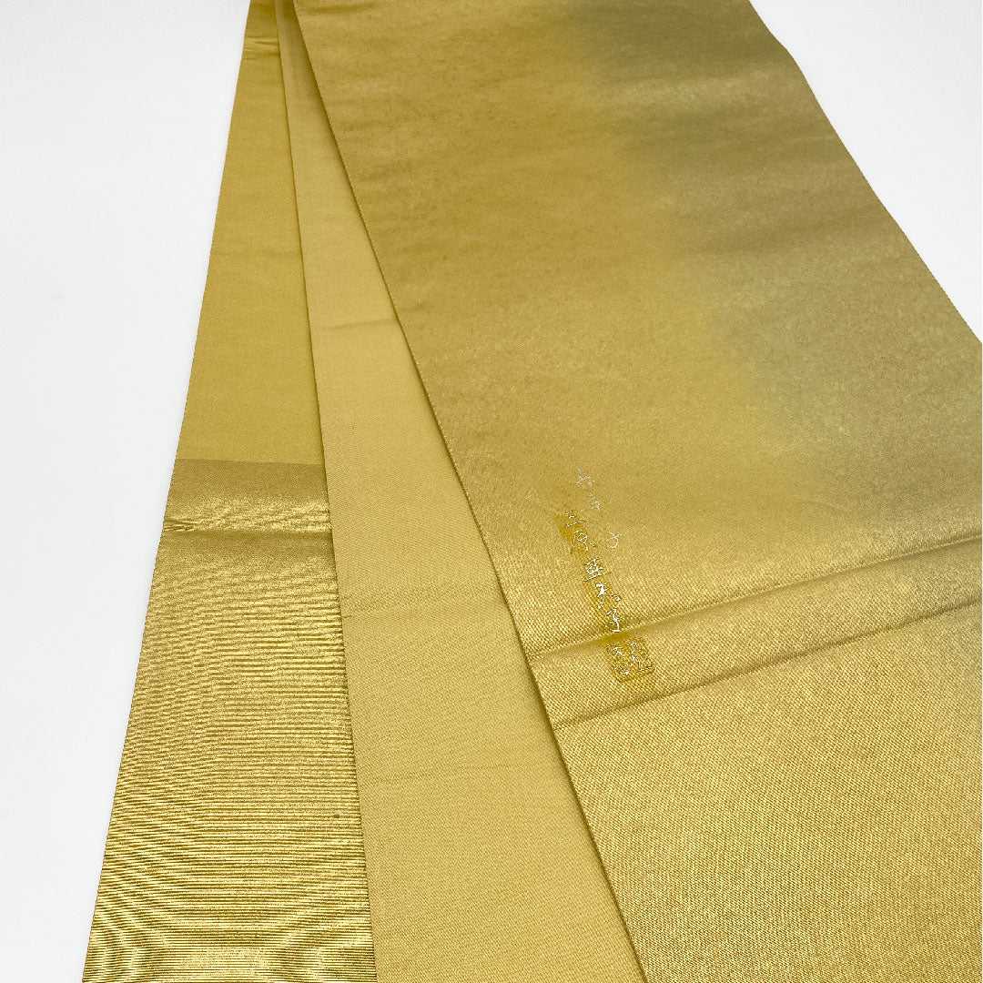 袋帯 幾何学模様 金彩加工 引箔 三原亜矢子 帯丈440cm 正絹 Aランク ポイント柄 フォーマル 金系 1123001053321