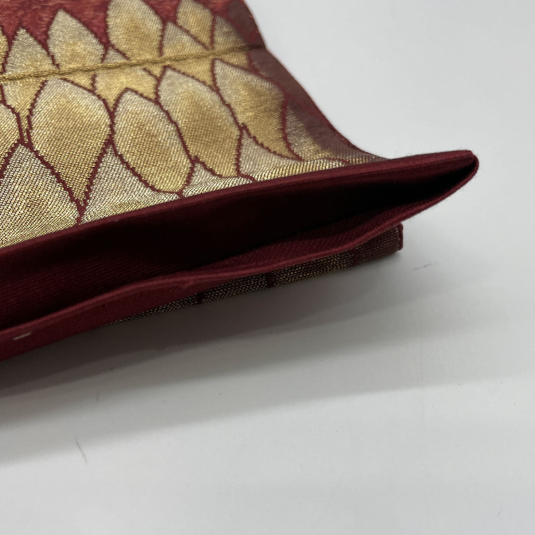 袋帯 風景画 引箔 帯丈417cm 正絹 Sランク 六通 フォーマル 茶系 1123000902314