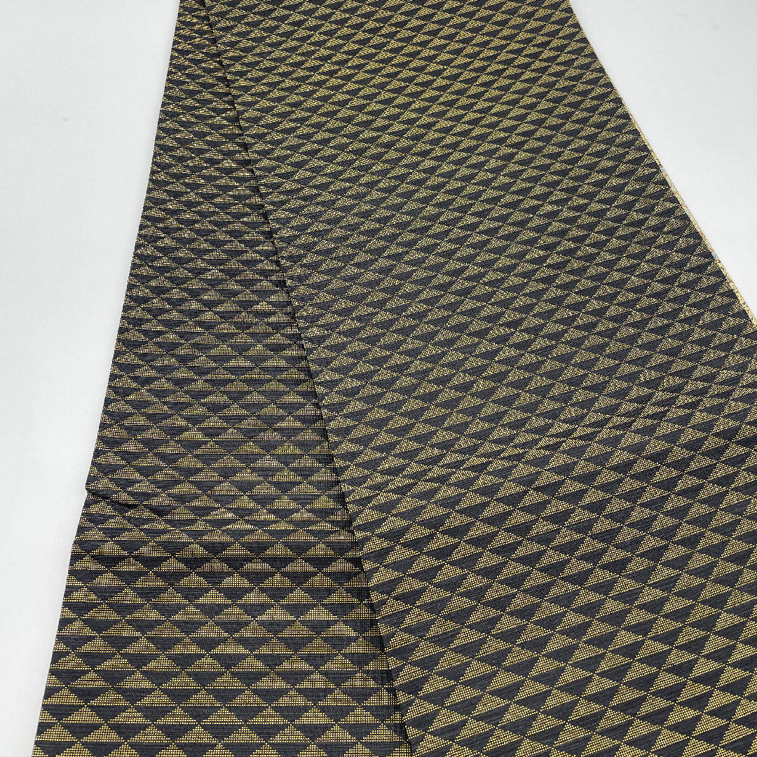 袋帯 唐花文様 横段 帯丈460cm 正絹 Sランク 全通 セミフォーマル 茶系 1123000982414