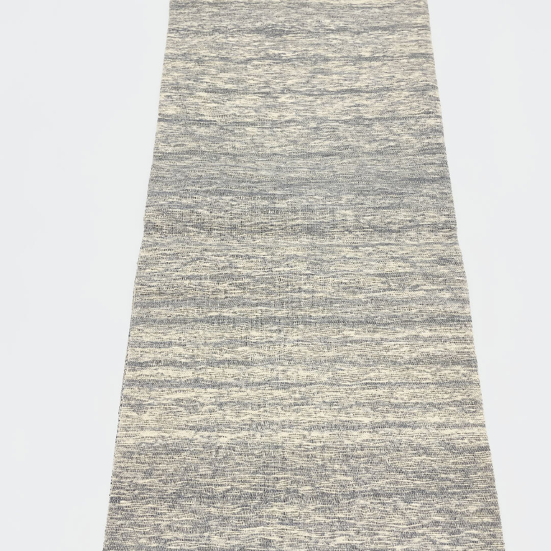 袋帯 風景画 すくい織 帯丈444cm 正絹 Sランク ポイント柄 カジュアル グレー系 1123001012322