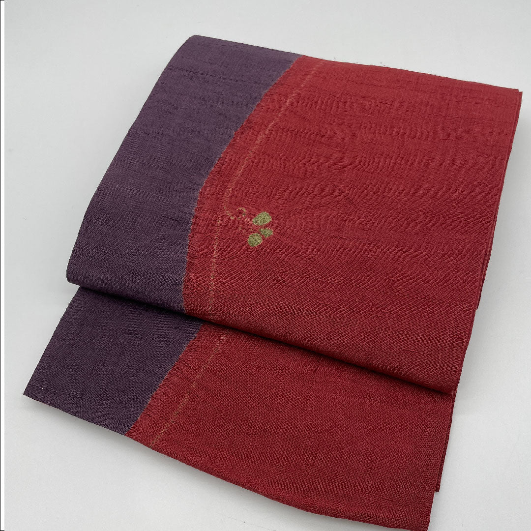 (未仕立)袋帯 帯丈428cm 正絹 Sランク 全通 カジュアル 赤系 1123000572312