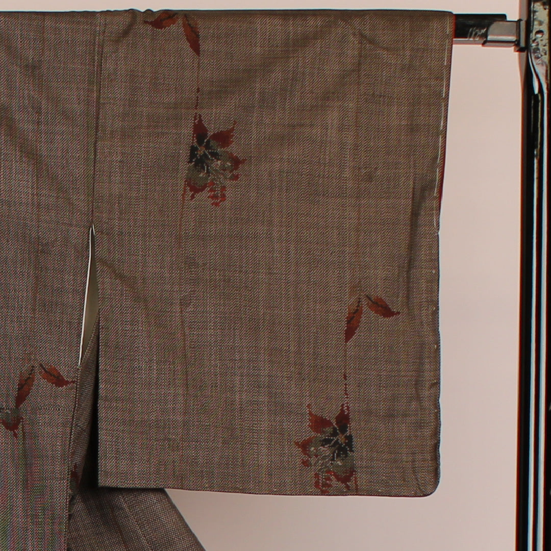 大島紬 身丈160cm 裄丈66cm 創作 正絹 美品 袷 茶 1116000172314