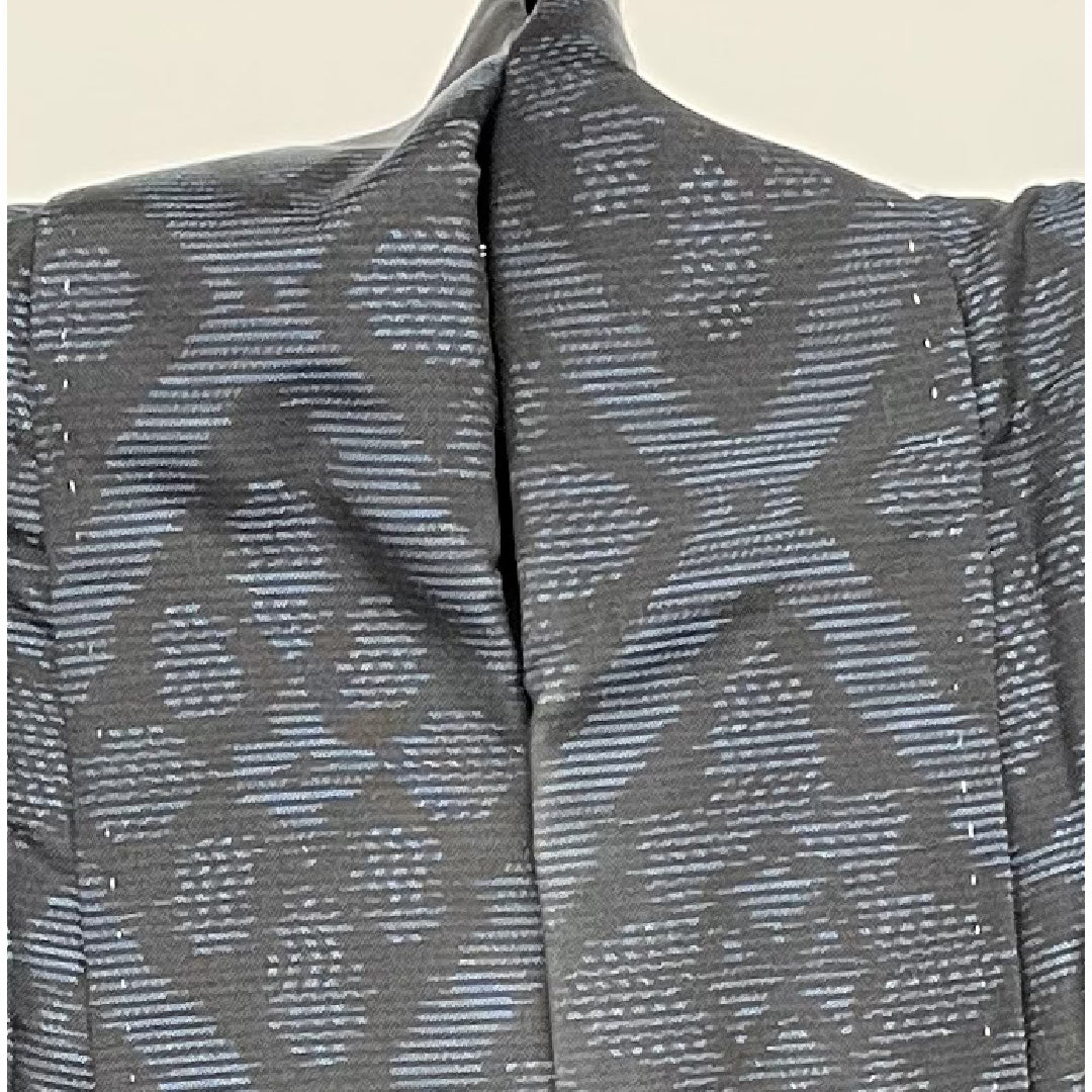 大島紬 身丈152cm 裄丈61cm 割付文様 正絹 美品 袷 紺 1116000303218