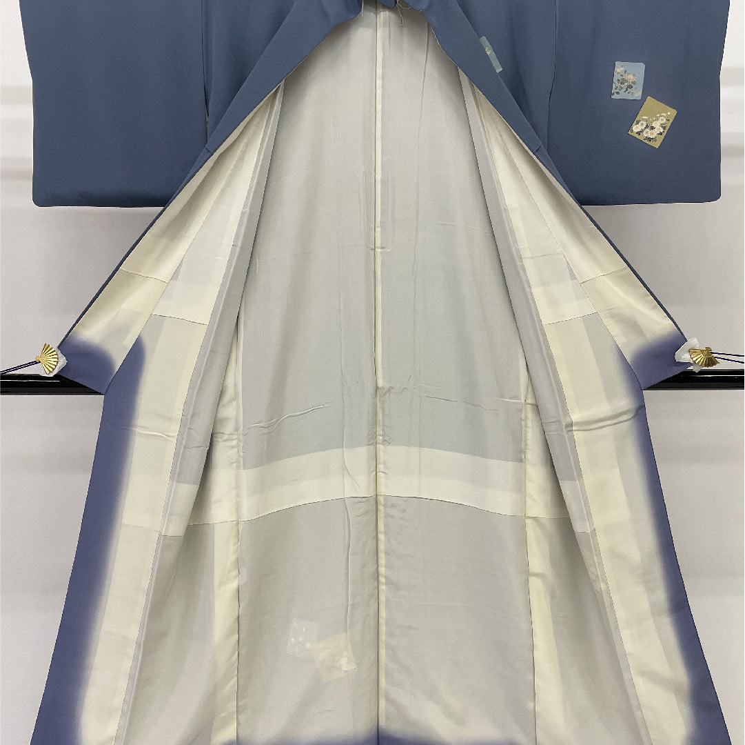 訪問着 身丈155cm 裄丈63cm 古典 正絹 袷 青系 1112000023317