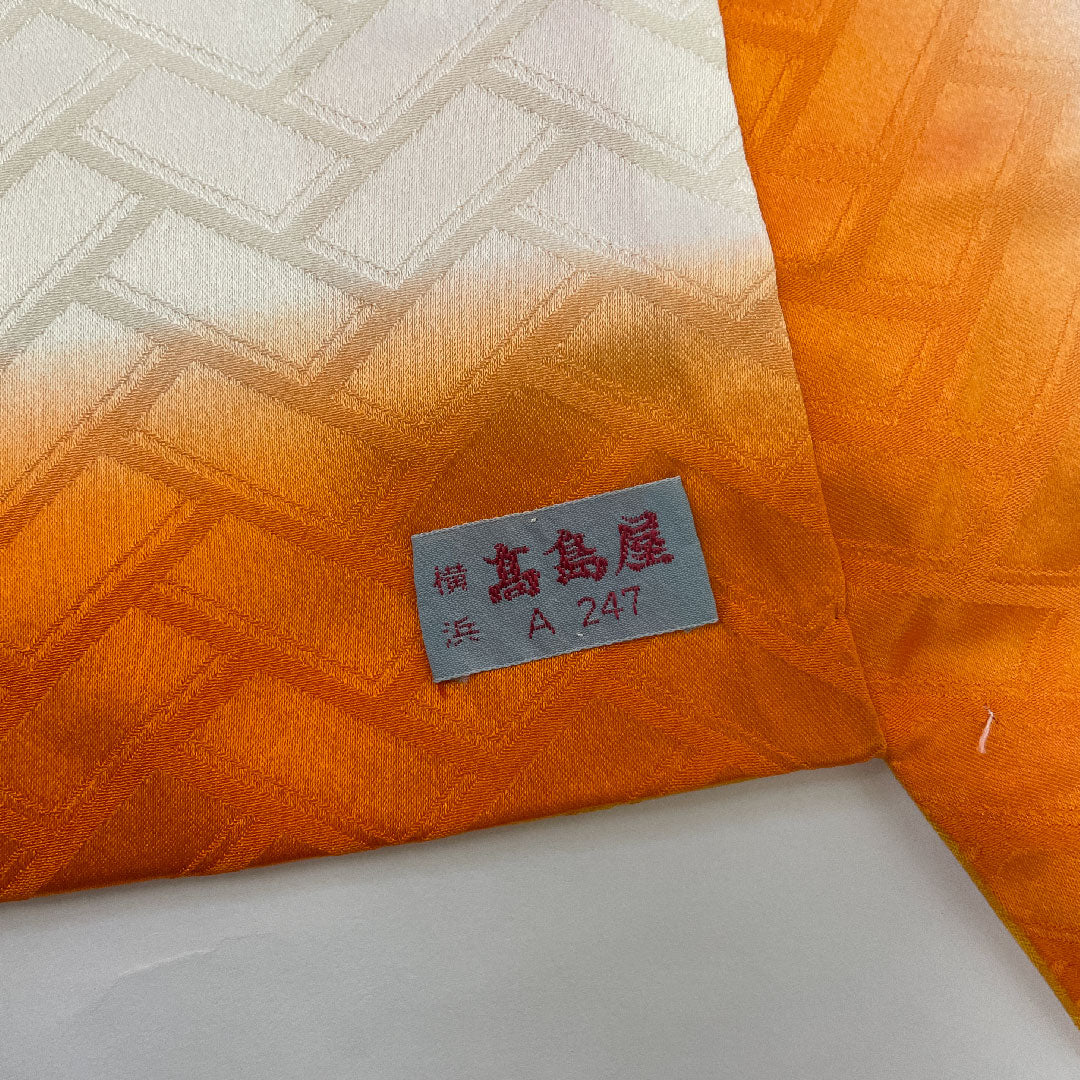 振袖 雪輪に草花 絞り 身丈156cm 裄丈62cm 正絹 Bランク  袷 黄系 1113000272323