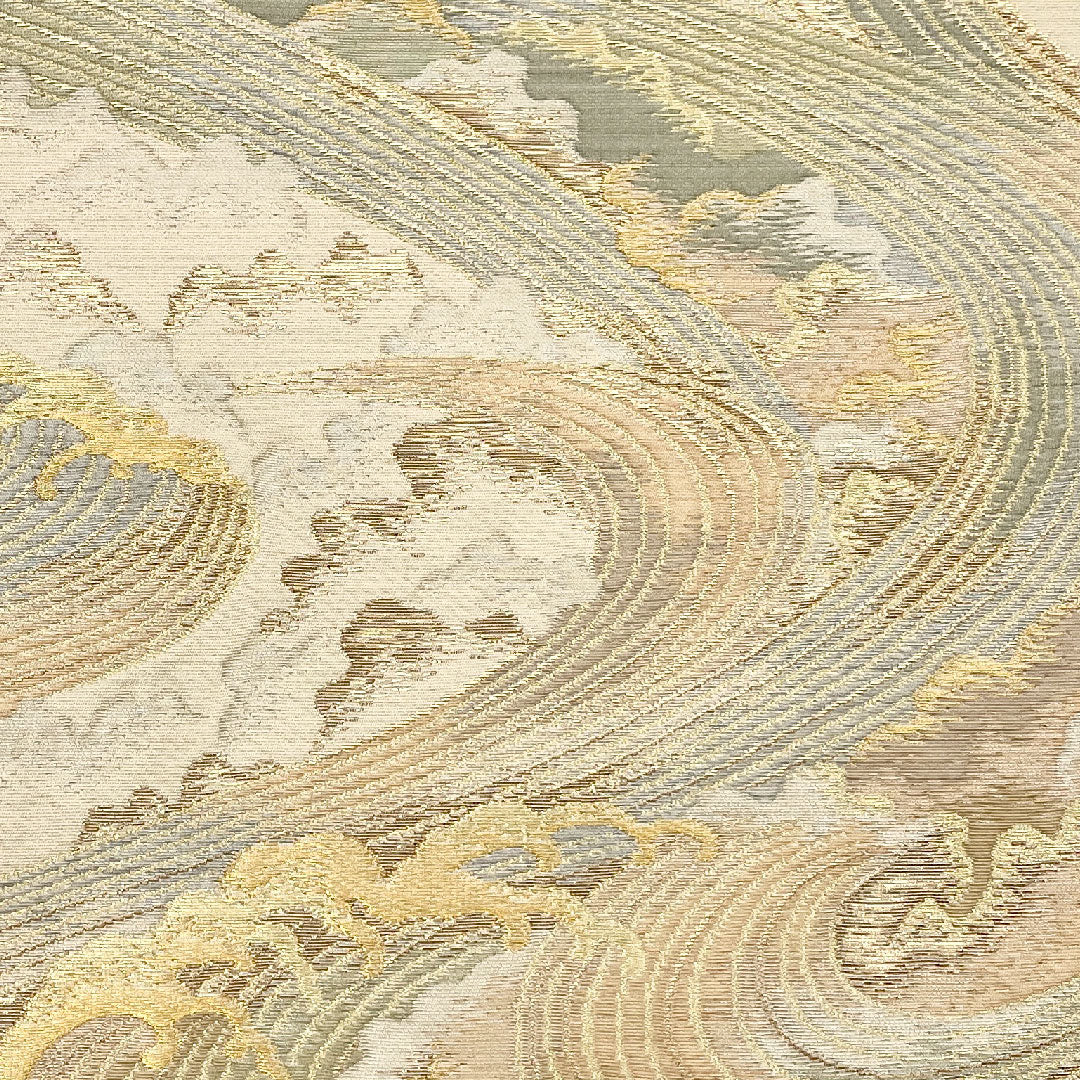 袋帯 帯丈430cm 正絹 Sランク 六通 セミフォーマル 白系 1123000402311