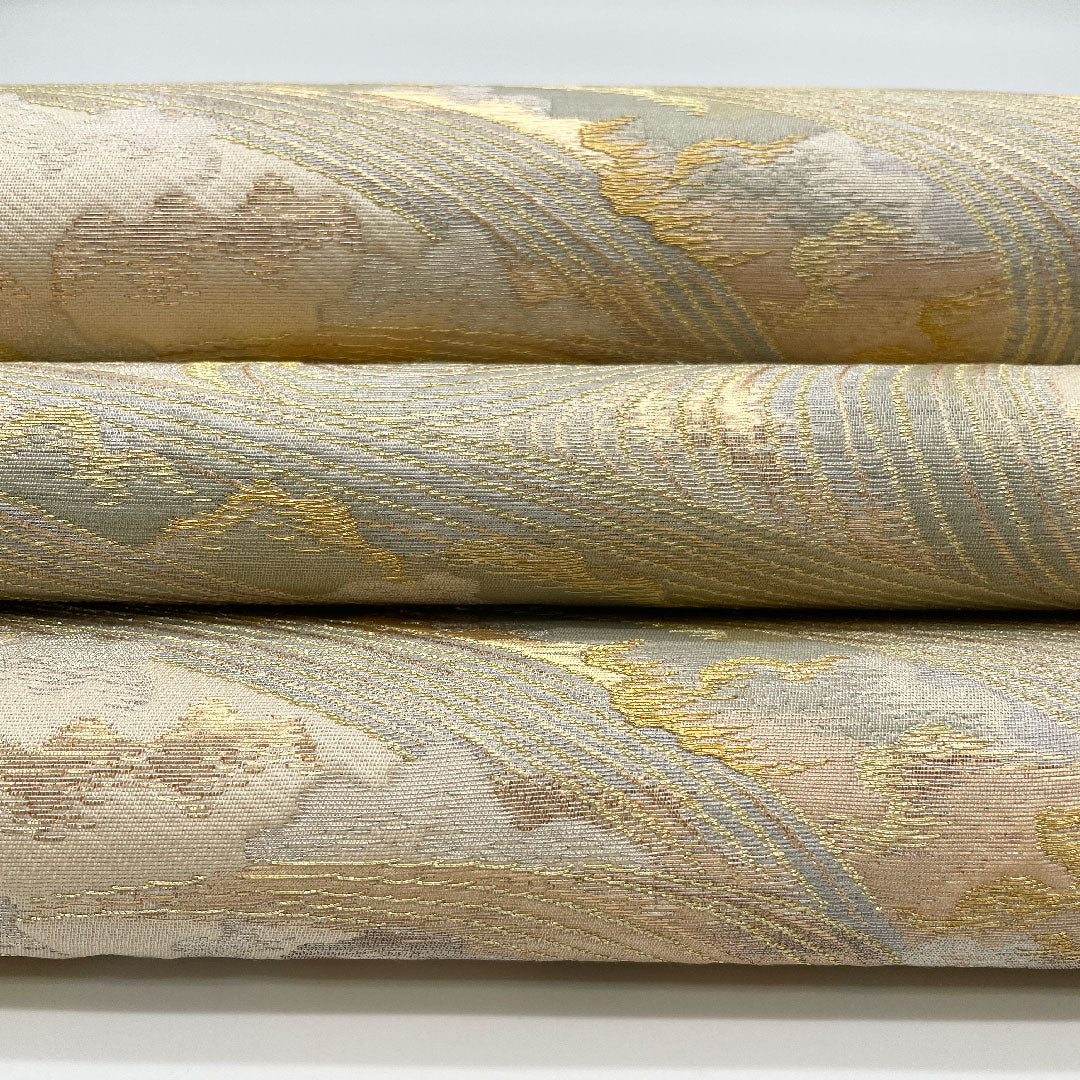 袋帯 帯丈430cm 正絹 Sランク 六通 セミフォーマル 白系 1123000402311