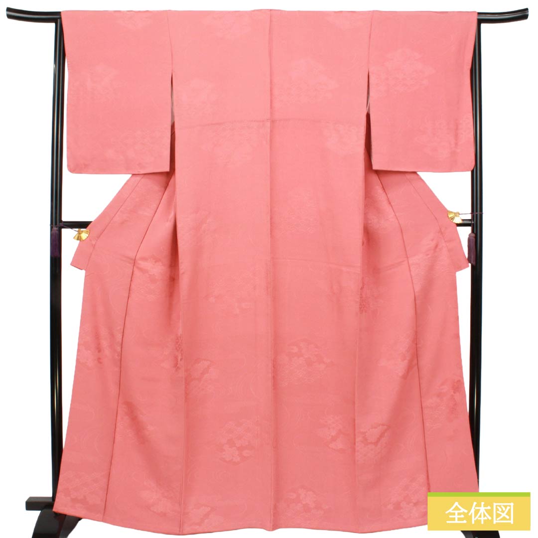 Plain color, Choshun color, auspicious pattern, Length 160cm, Sleeve length 63.5cm, Lined, Pure silk, S rank, Pink 1114000612413