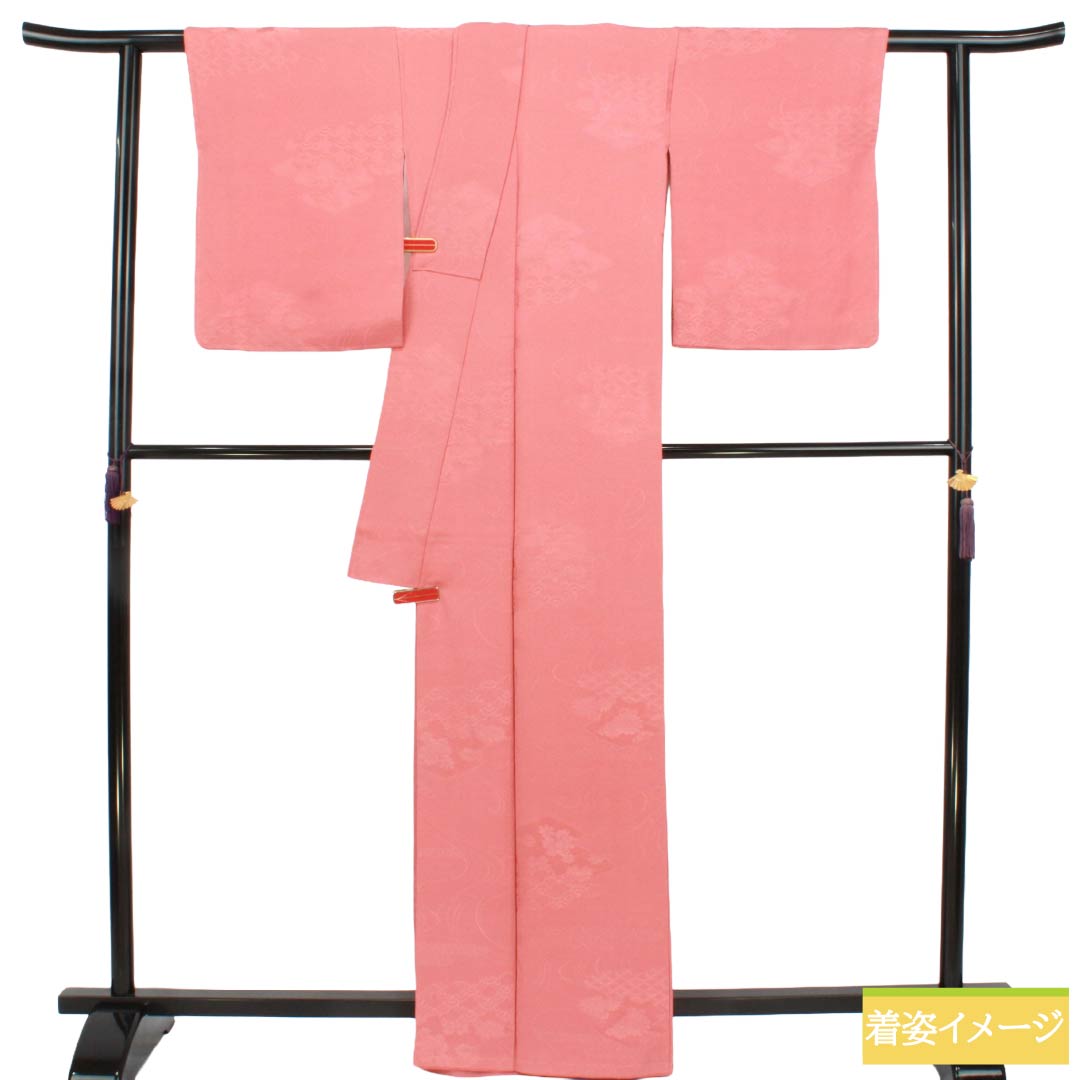 Plain color, Choshun color, auspicious pattern, Length 160cm, Sleeve length 63.5cm, Lined, Pure silk, S rank, Pink 1114000612413