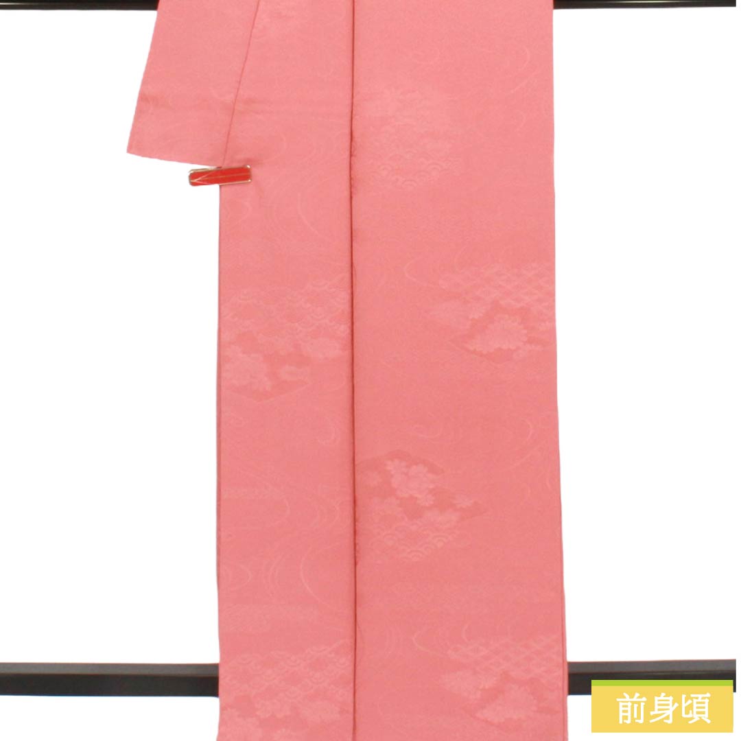 Plain color, Choshun color, auspicious pattern, Length 160cm, Sleeve length 63.5cm, Lined, Pure silk, S rank, Pink 1114000612413