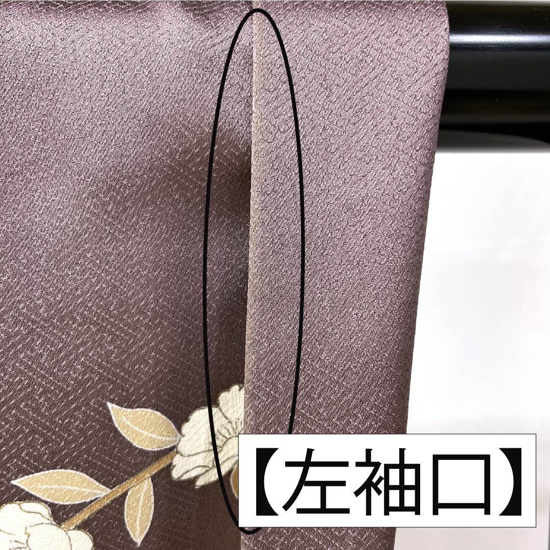 訪問着 正絹 Bランク 袷 身丈164cm 裄丈64.5cm 紅掛鼠色（べにかけねずいろ） 京友禅 一つ紋 草木 紫系 1112007044420