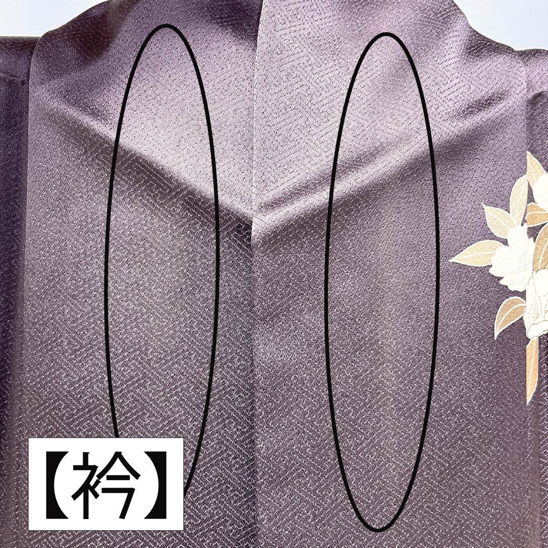 訪問着 正絹 Bランク 袷 身丈164cm 裄丈64.5cm 紅掛鼠色（べにかけねずいろ） 京友禅 一つ紋 草木 紫系 1112007044420