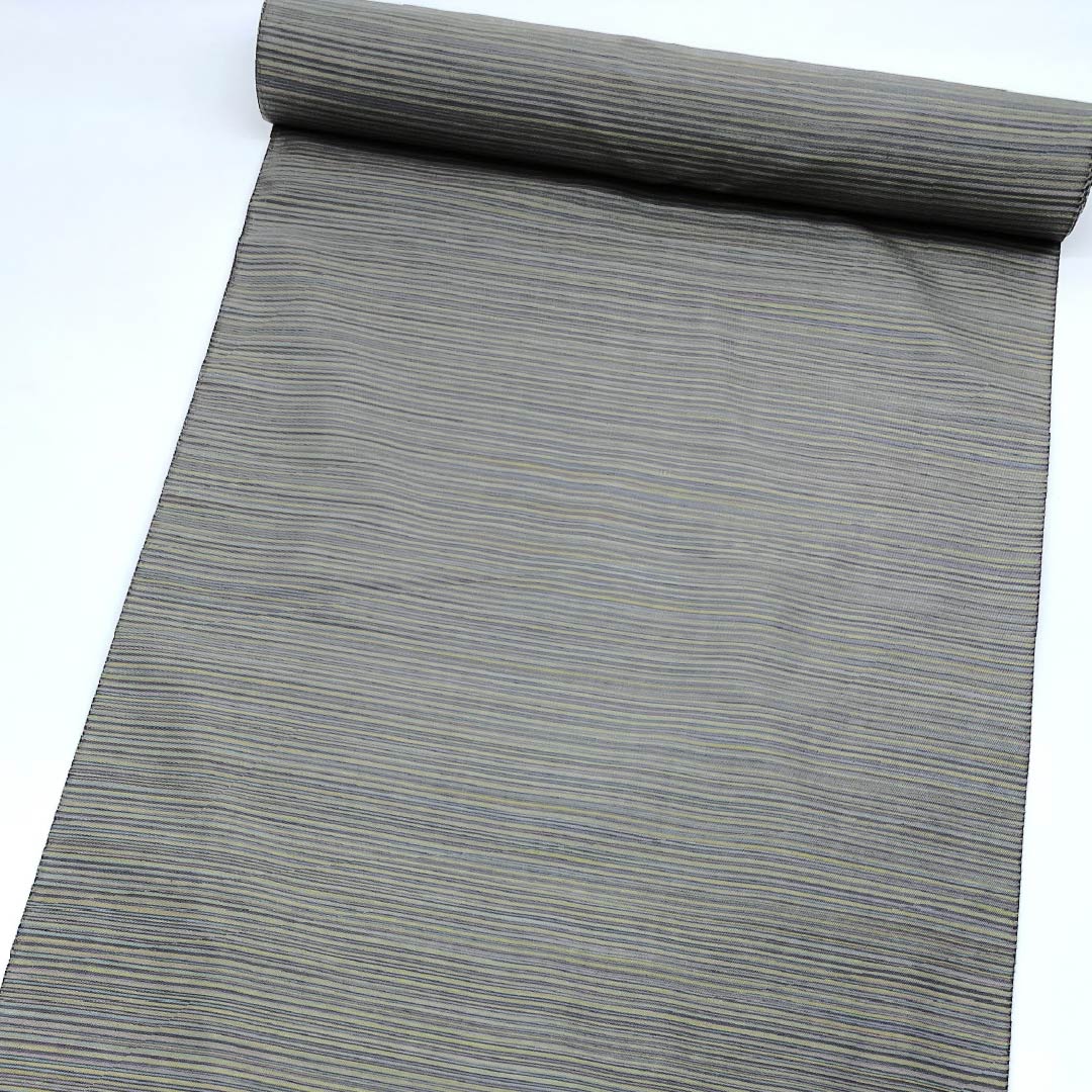 反物 紬 正絹 具墨色（ぐずみいろ） 本場縞大島 手ごね糸使用 縞 NEWランク グレー系 1130001081922