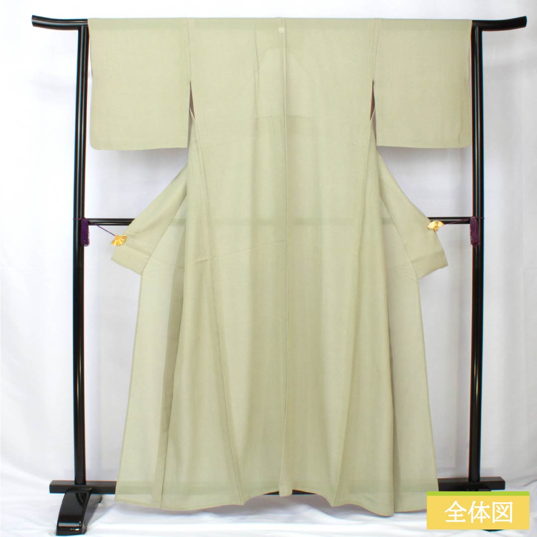 Summer pure silk komon, length 160.5cm, sleeve length 63cm, Longquan celadon glaze color (Longquan Chin Two-You Color), Edo komon, shark komon, sewn crest, silk, S rank, green, 1132002082419