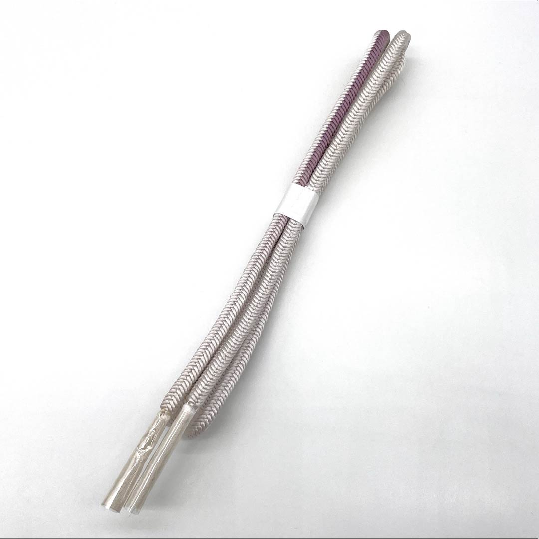 帯締め 正絹 Sランク  白梅鼠色（しらうめねずいろ） 丸組   長さ約167cm 幅約1cm カジュアル グレー系 1135006032322