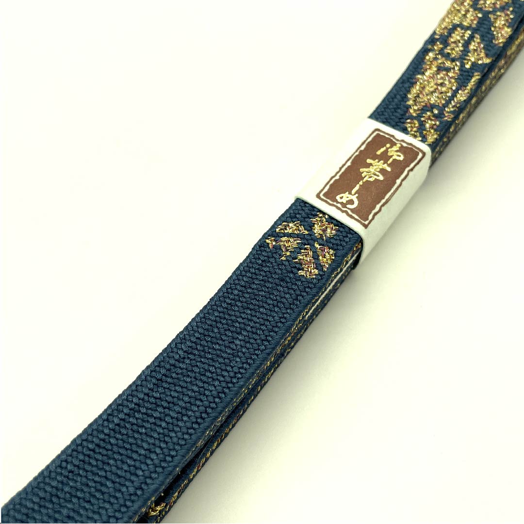 （新古品） 帯締め 正絹 四分紐 藍色（あいいろ） 金属糸使用 新古品 長さ約159cm 幅約1.5cm セミフォーマル Sランク 青系 1135002142317