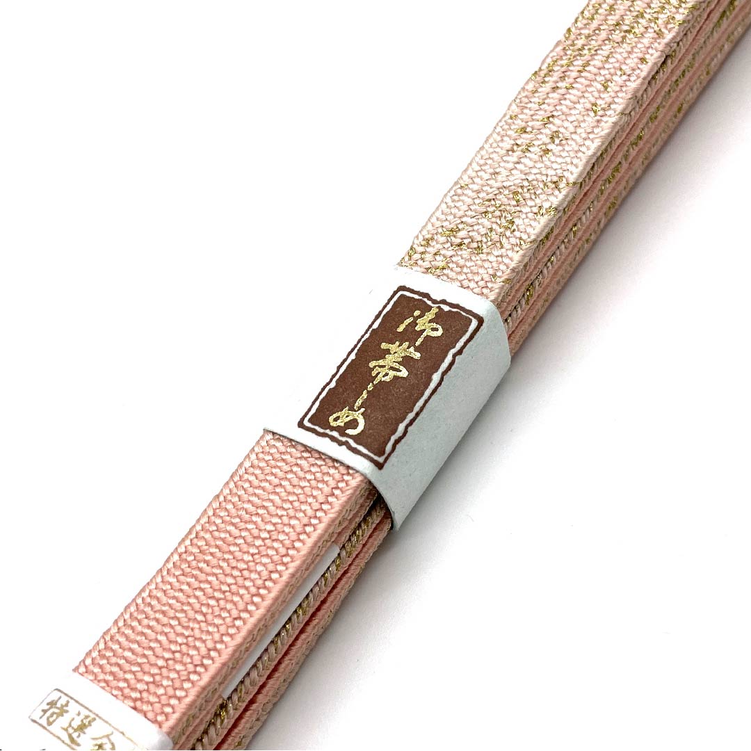 (New old stock) Obijime (silk obi) - 4-part string - Shinonome color - Specially selected gold and silver thread - New old stock - Length approx. 156cm - Width approx. 1.5cm - Semi-formal - S rank - Pink 1135001112913