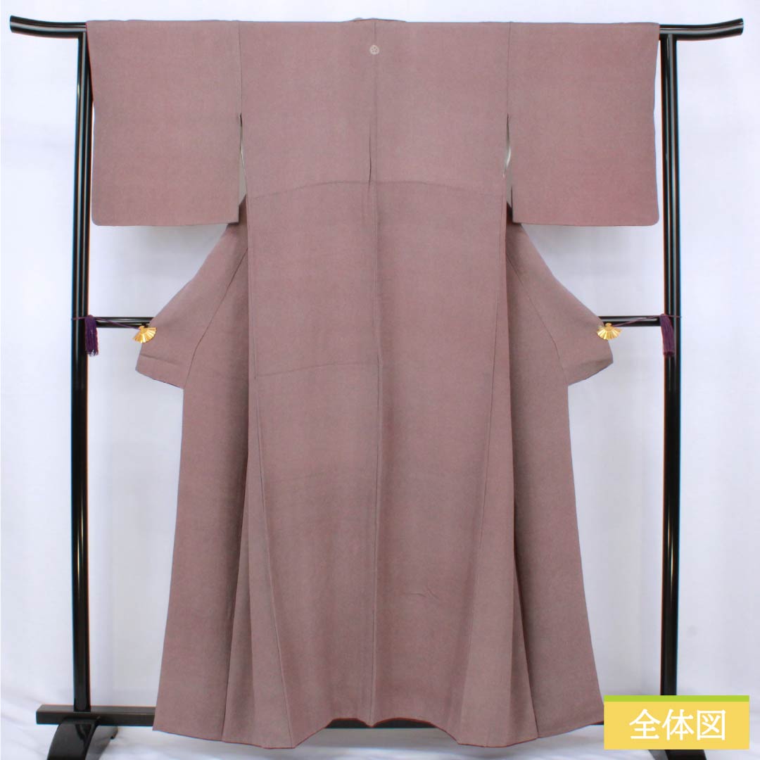 A-Rank Pure Silk Komon (Fine Pattern) - Length 157cm, Sleeve Length 64cm - Azuki Nezuiro (Azuki Gray) Edo Komon (Edo Komon) - Samekomon (Shark Pattern) - Circle with Bellflower Design - Single Crest - Gray - Product Code: 1115007333322