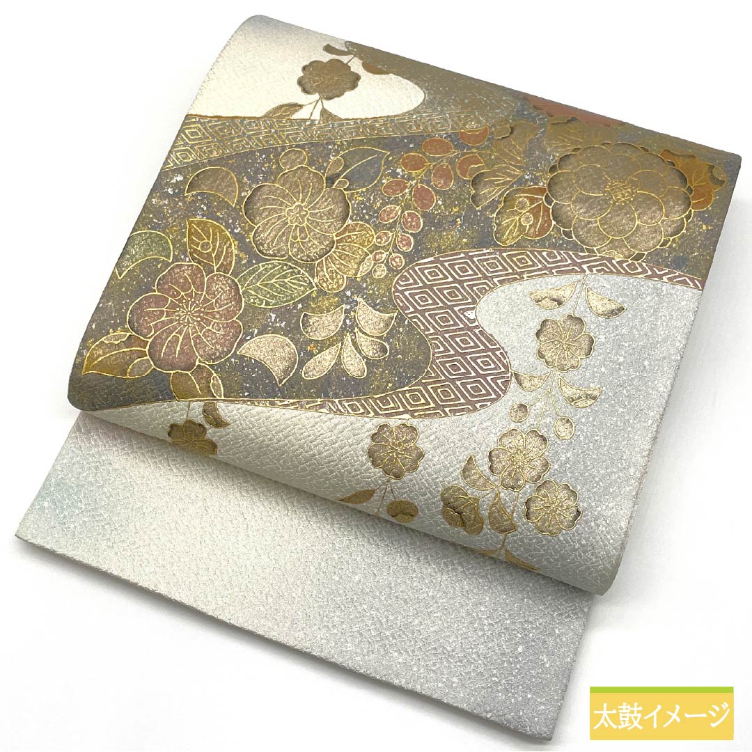 袋帯 正絹 Aランク 金彩加工 辻ヶ花 重ね菱 帯丈426cm ポイント柄 セミフォーマル グラデーション系 1123015193399