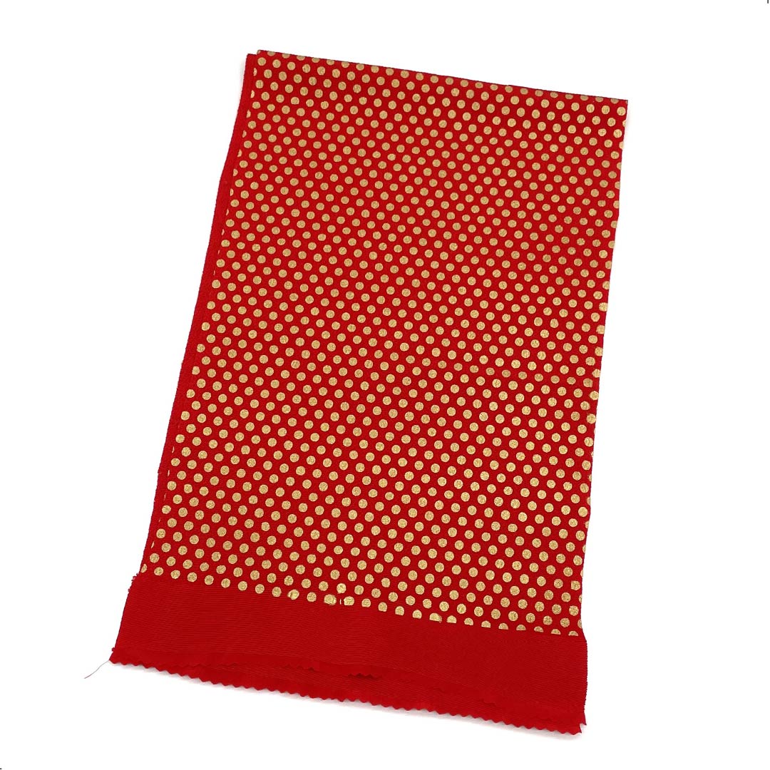 帯揚げ 正絹 セミフォーマル 土耳古赤色（とるこあかいろ） ドット リバーシブル カジュアル 長さ約172cm 幅約27cm Sランク 赤系 1136000402912