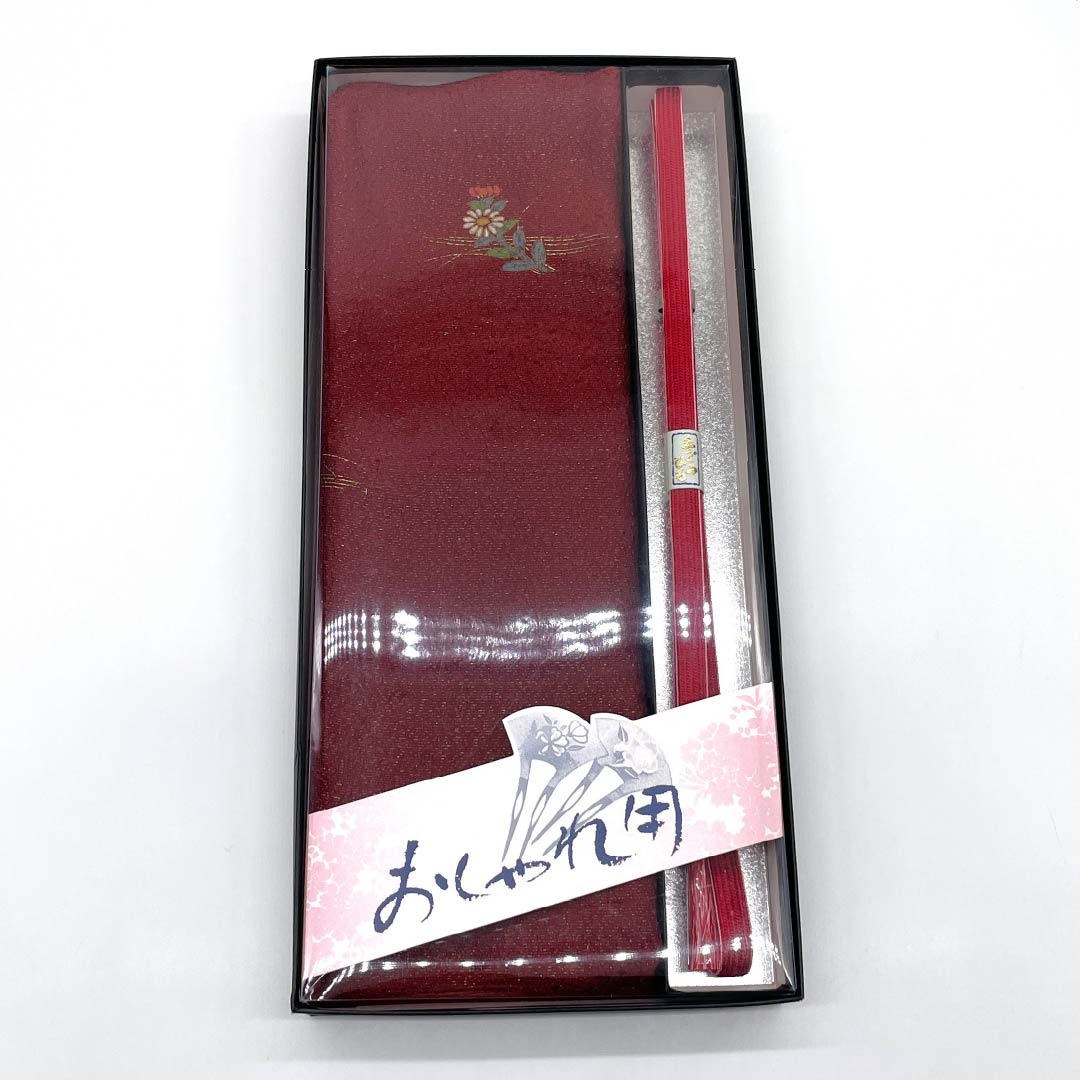 （新古品） 帯締め・帯揚げセット 正絹 Sランク 蘇芳色（すおういろ） 真紅色（しんくいろ） ラメ入り 長さ約156cm 幅約1.3cm セミフォーマル 赤系 1141000152312