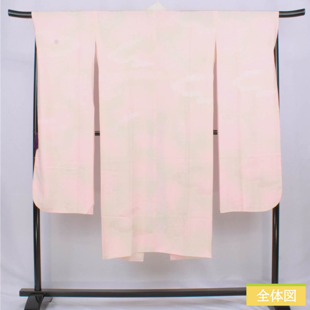 長襦袢 正絹 Aランク 身丈130.5cm 裄丈68cm 袷 曙色（あけぼのいろ） 吉祥文様 ボカシ染 ピンク系 1129000803313
