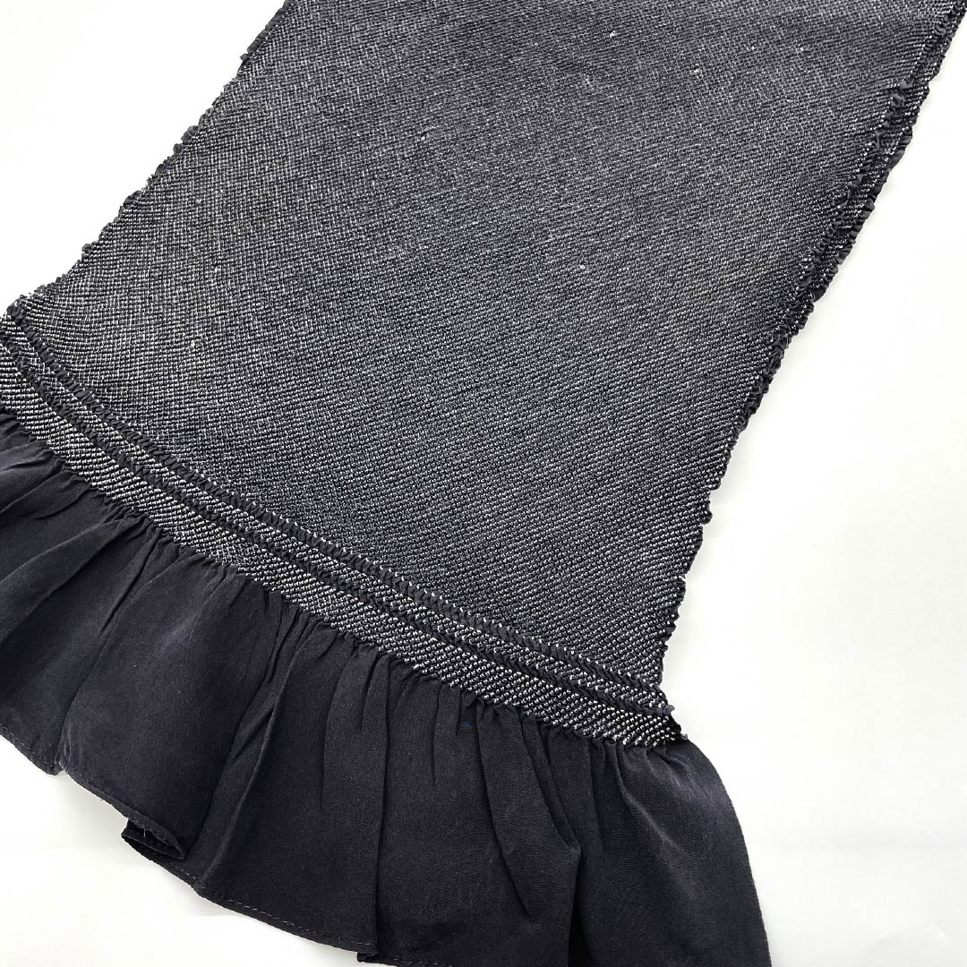 兵児帯 正絹 総絞り 帯丈334cm 幅28.5cm Sランク 黒系 1134000322910