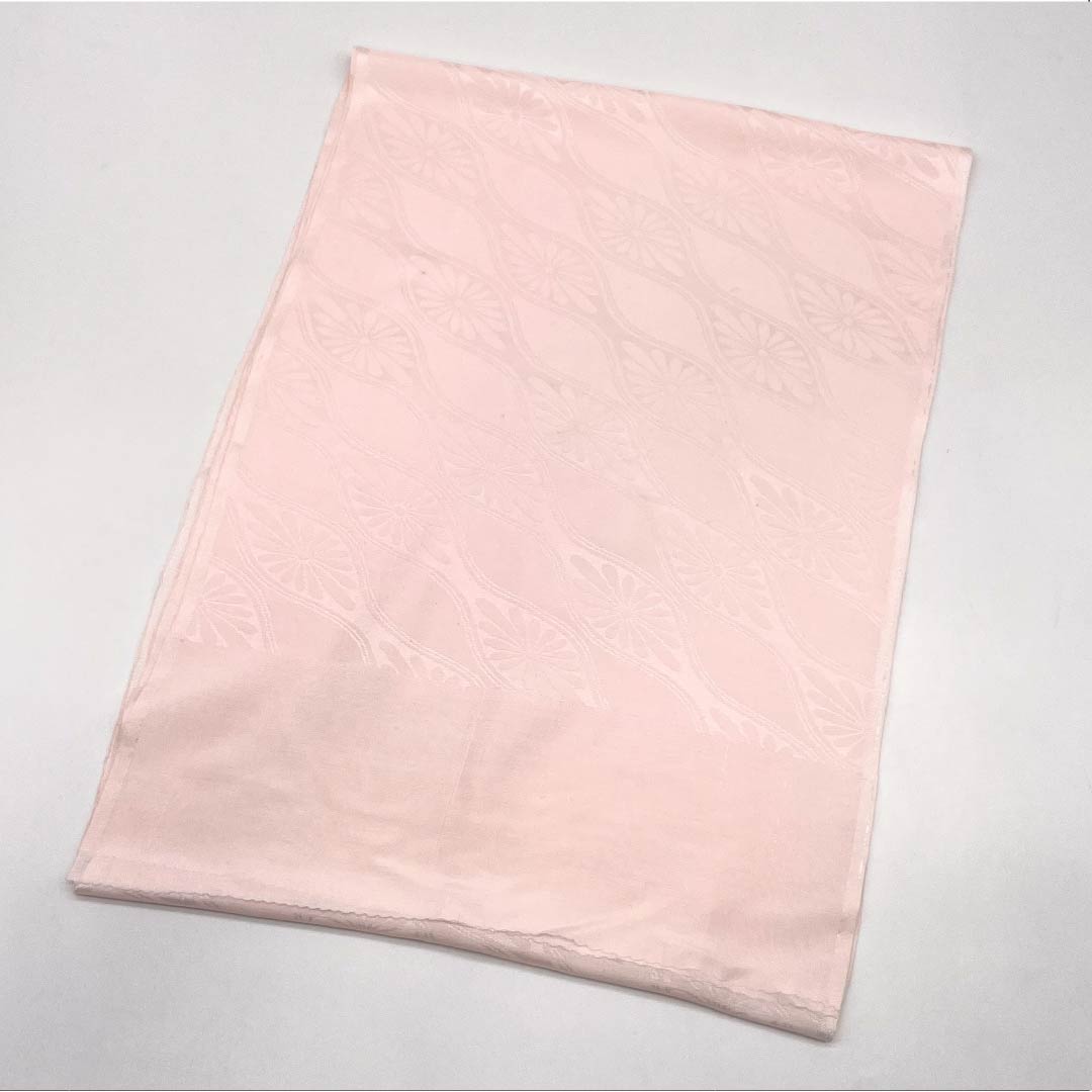帯揚げ 正絹 Aランク セミフォーマル 桜色（さくらいろ） 立涌 菊 古典柄 長さ約170cm 幅約29cm ピンク系 1136002063913