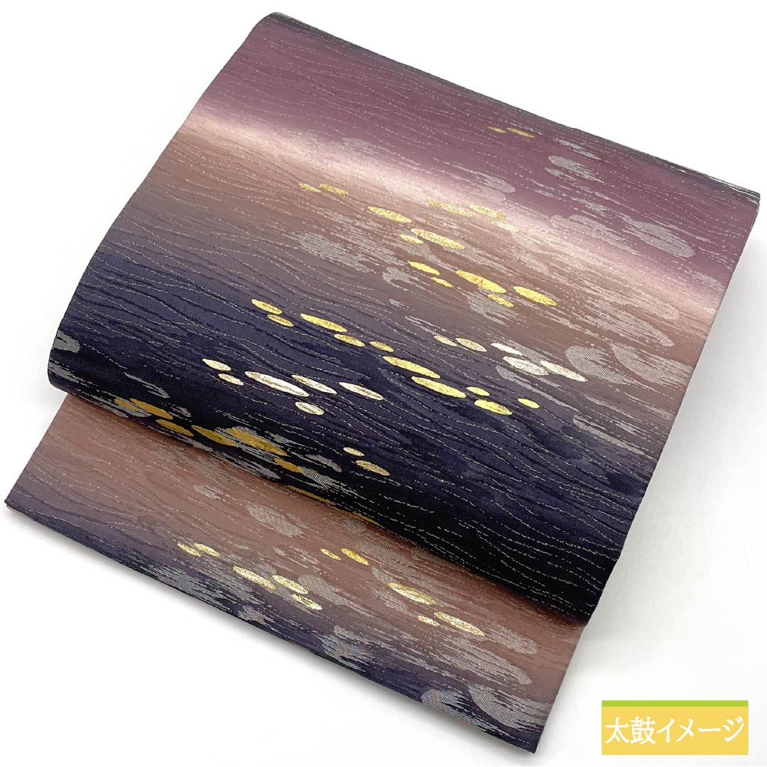 袋帯 正絹 抽象模様 帯丈484cm Sランク ポイント柄 セミフォーマル グラデーション系 1123014722499