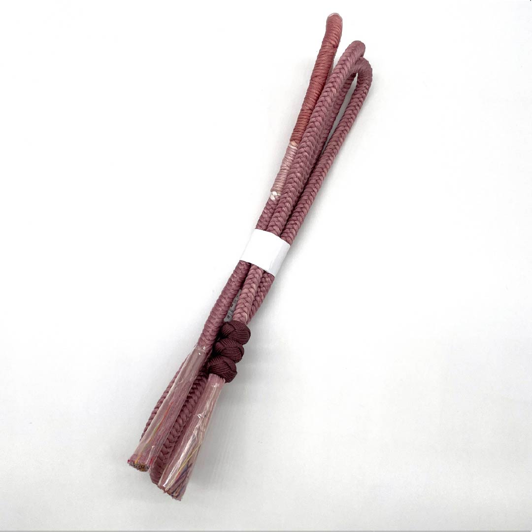 帯締め 正絹 Sランク  退紅色（あらそめいろ） 丸組   長さ約164cm 幅約0.8cm カジュアル 紫系 1135005972320