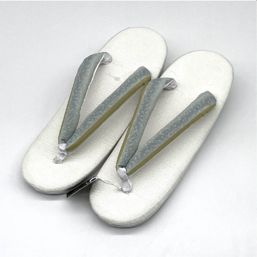 （新品）草履 亜麻 NEWランク 夏草履 亜麻草履 日本製 夏用 長さ24cm Lサイズ 白系 1122001721411