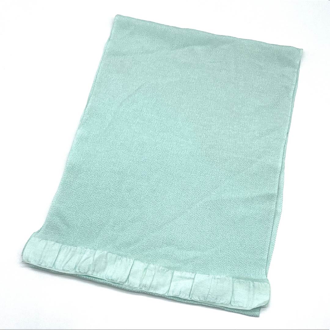 帯揚げ 正絹 Sランク フォーマル・カジュアル 薄水色（うすみずいろ） ちりめん地 長さ約164cm 幅約27cm 水色系 1136002532924