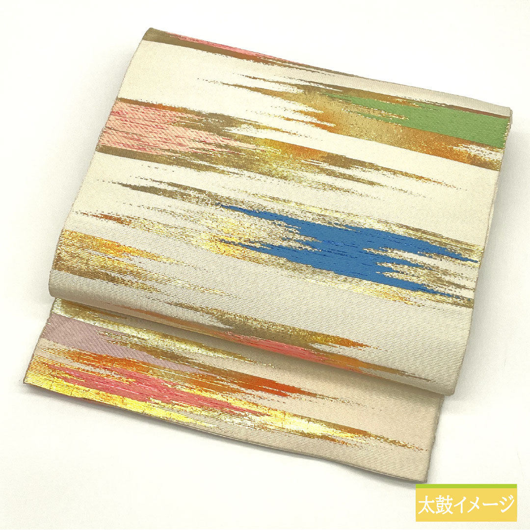 袋帯 正絹 Aランク 環美術織物 西陣織 黎明満山   帯丈420cm 六通 セミフォーマル 白系 1123016523311