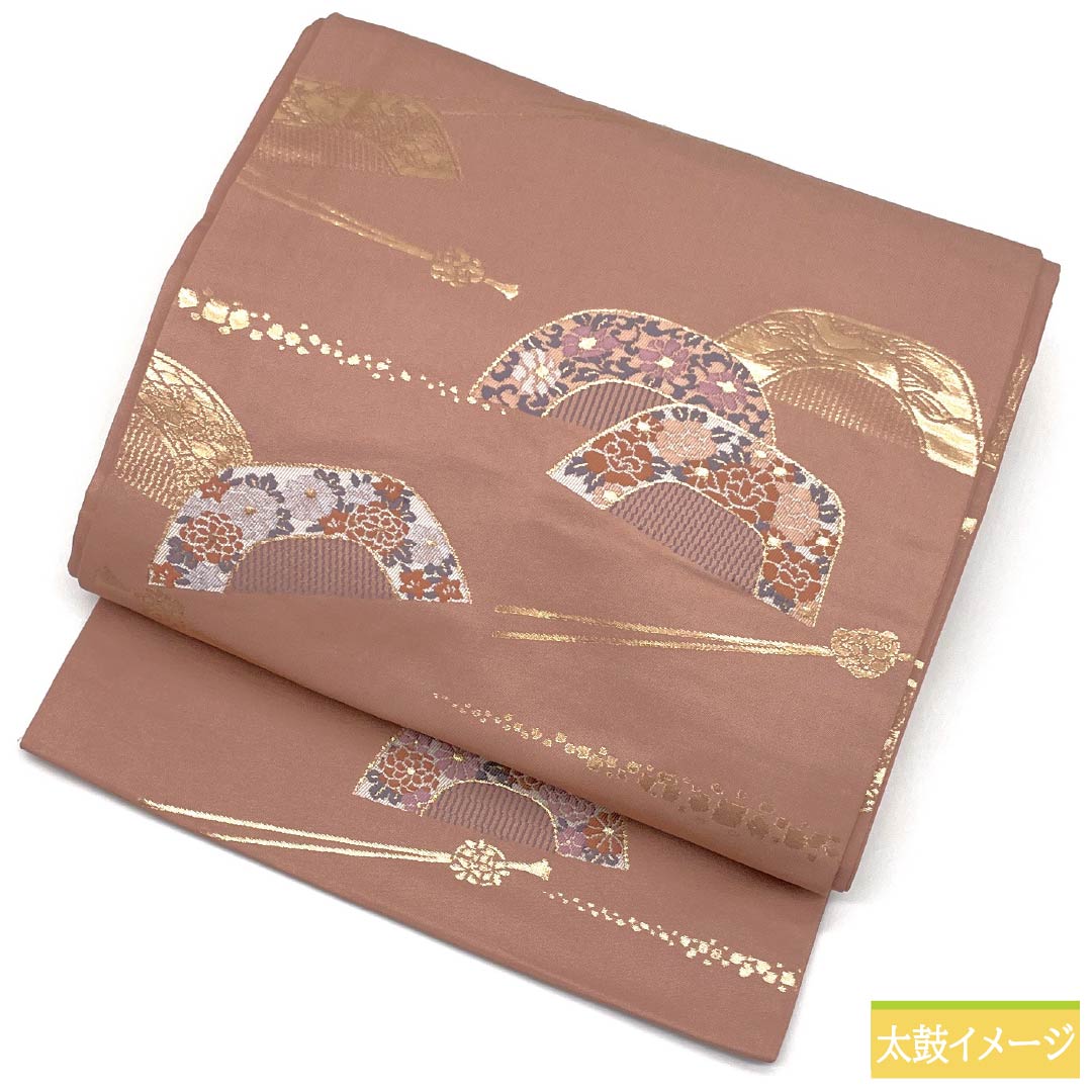 名古屋帯 正絹 Aランク 似桃色（にせももいろ） 櫛 かんざし 帯丈348cm 六通 セミフォーマル ピンク系 1124010693313 名古屋仕立て