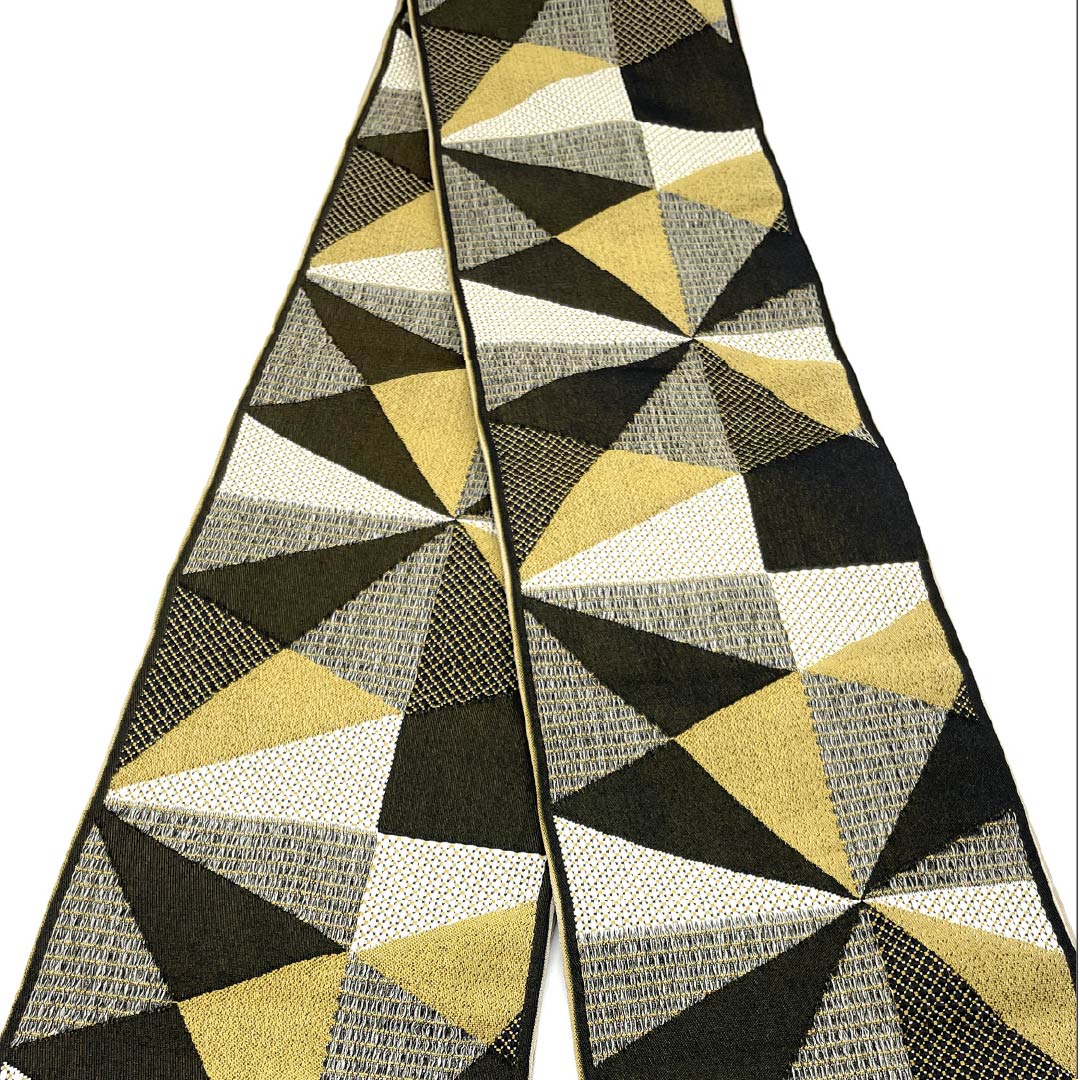 半幅帯 ポリエステル リバーシブル 幾何学模様 猫 毬 帯丈386cm グラデーション系 Sランク 1125001752399